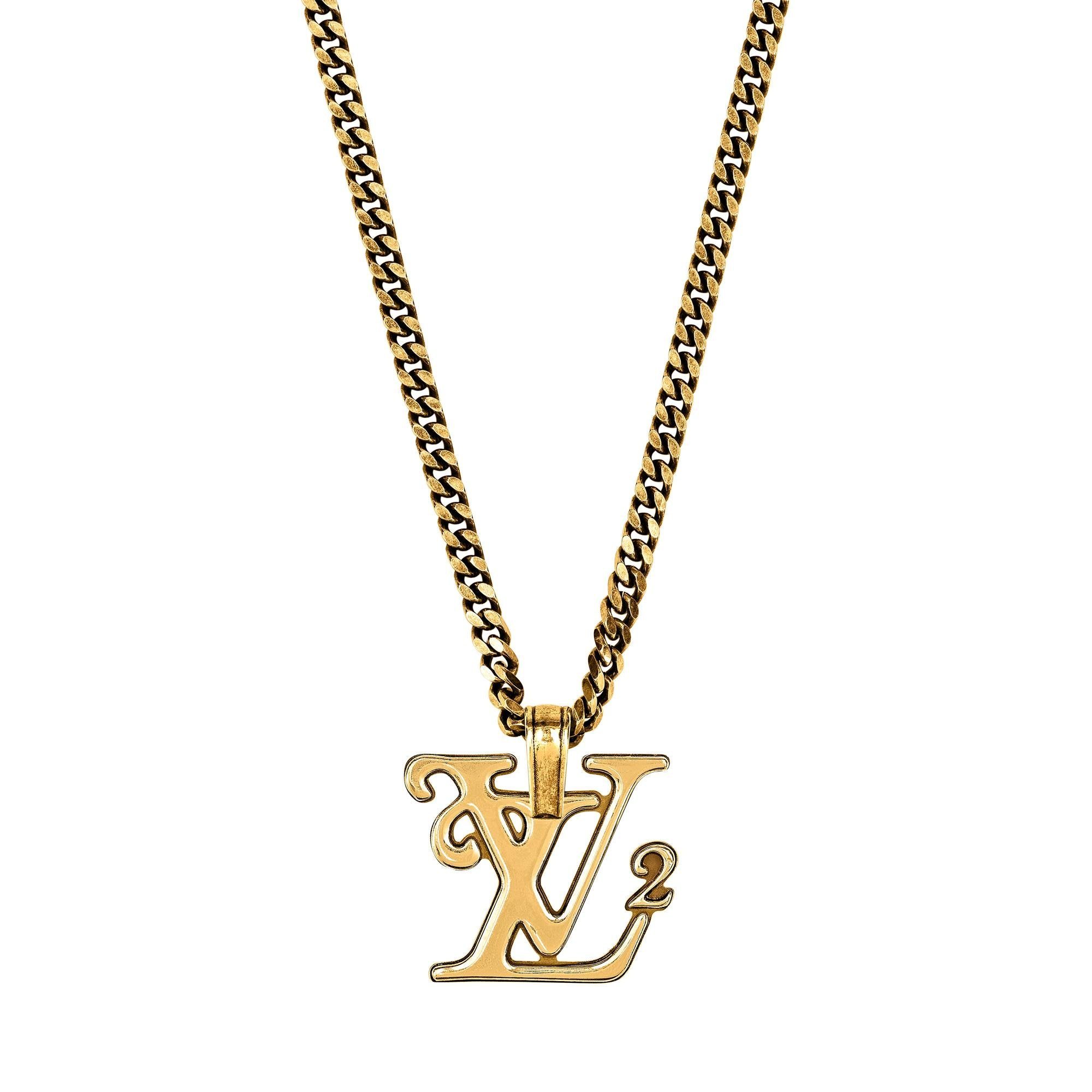 Revamped LV Gold Square Necklace