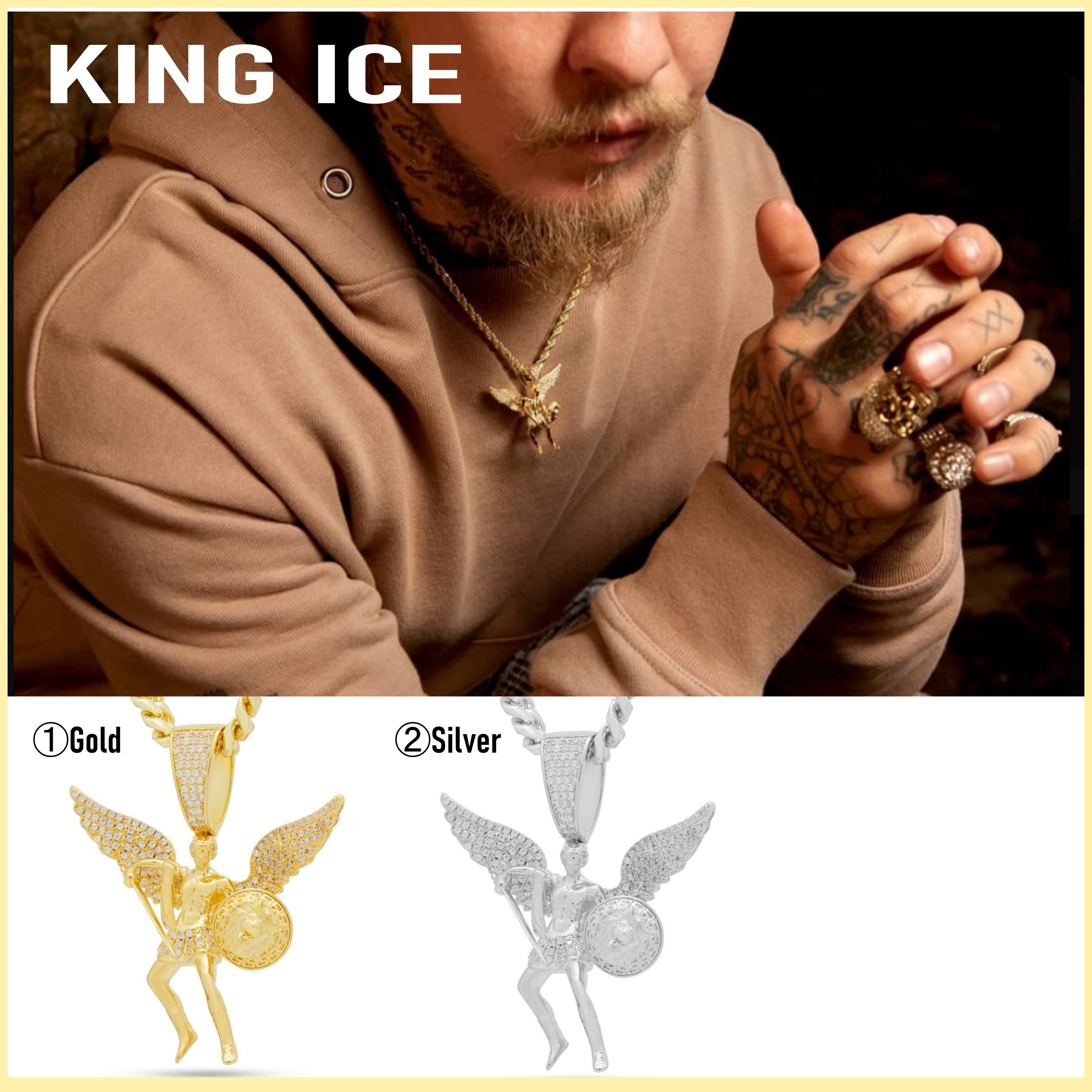 送料税込【King Ice】ST. MICHAEL THE ARCHANGEL NECKLACE (2色)