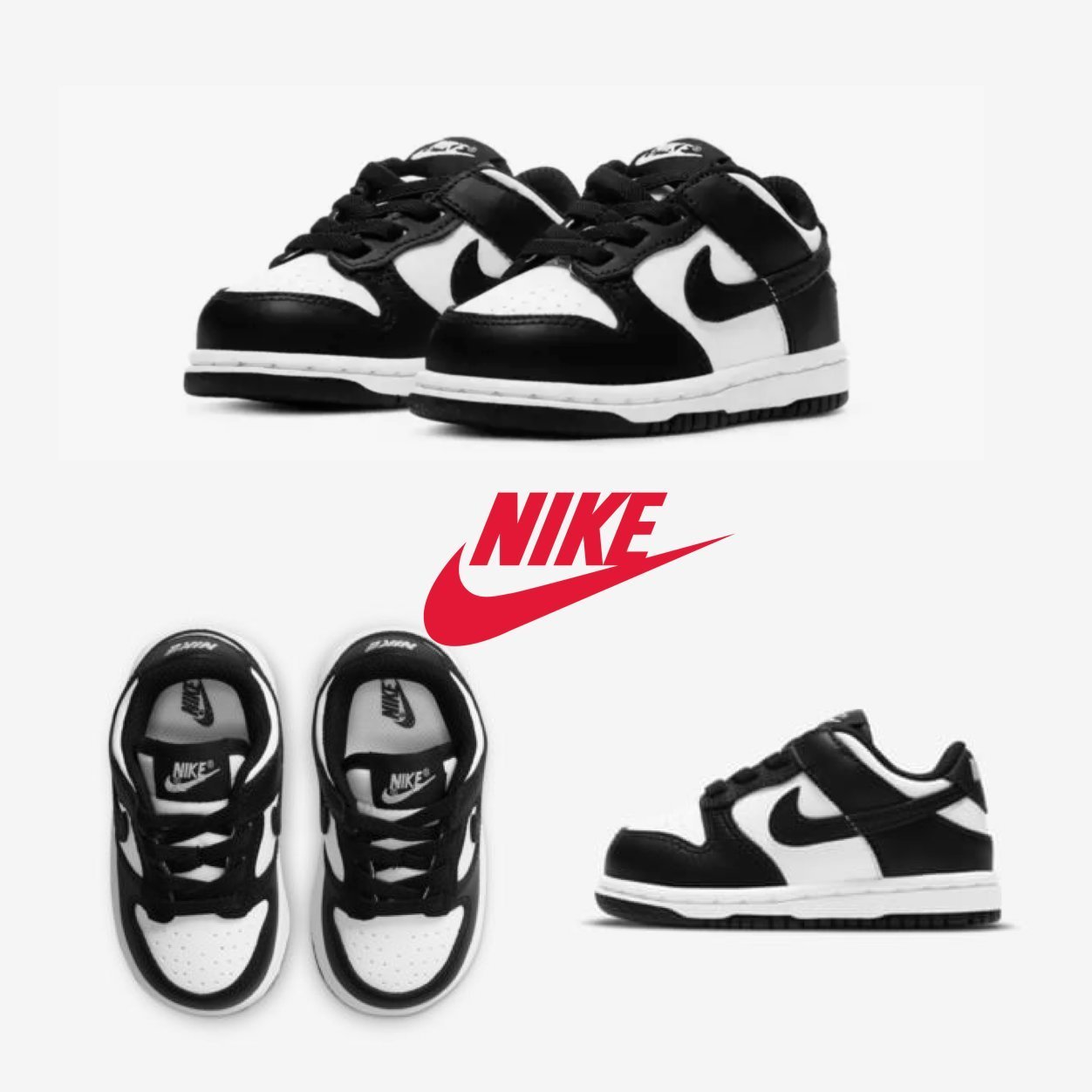 NIKE DUNK LOW BLACK WHITE TD ダンク ブラック ホワイト キッズ