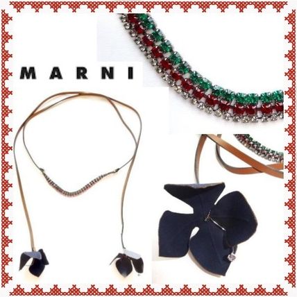 MARNI Necklaces & Pendants Casual Style Flower Party Style With Jewels Elegant Style