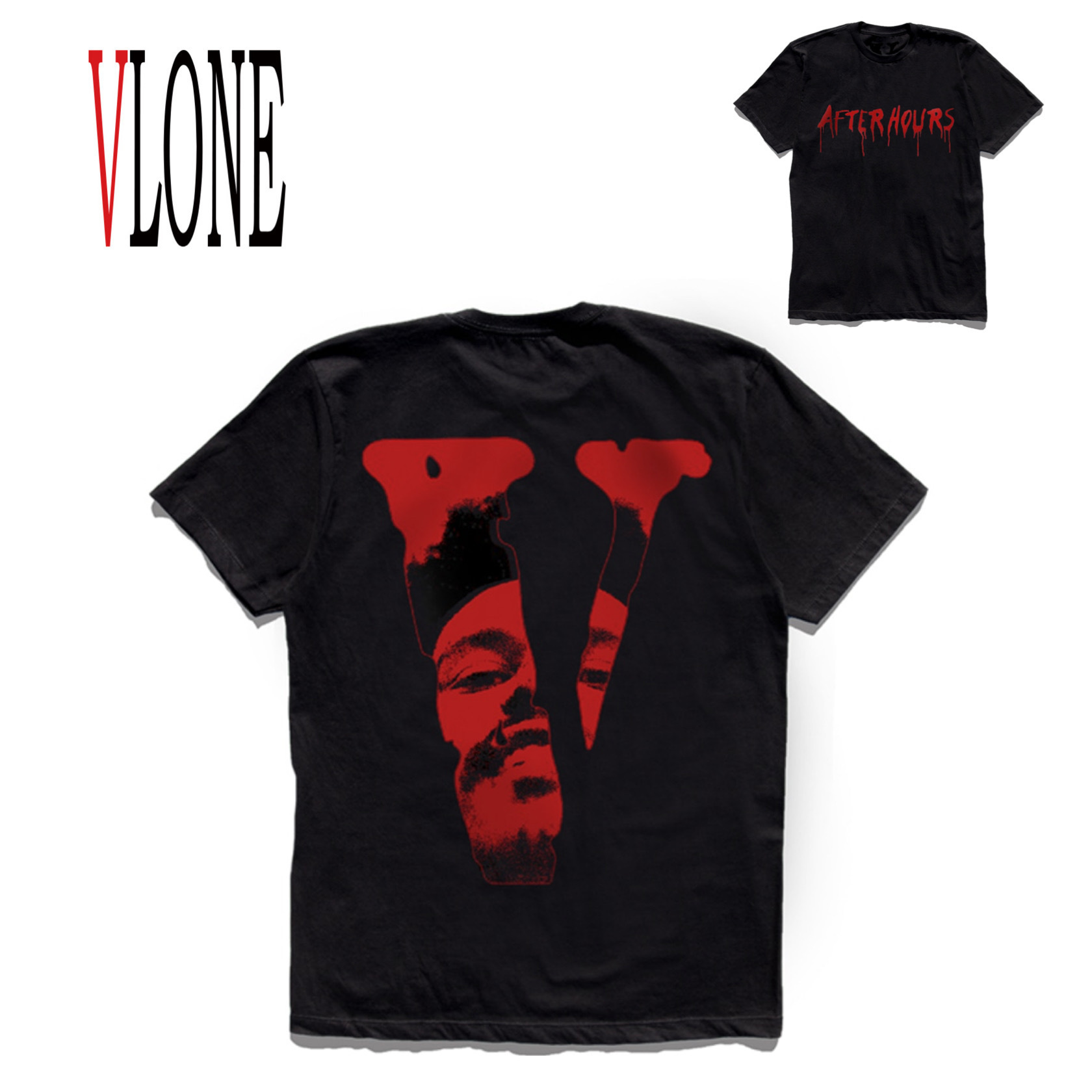 The Weeknd x Vlone After Hours Blood Drip Tシャツ ブラック
