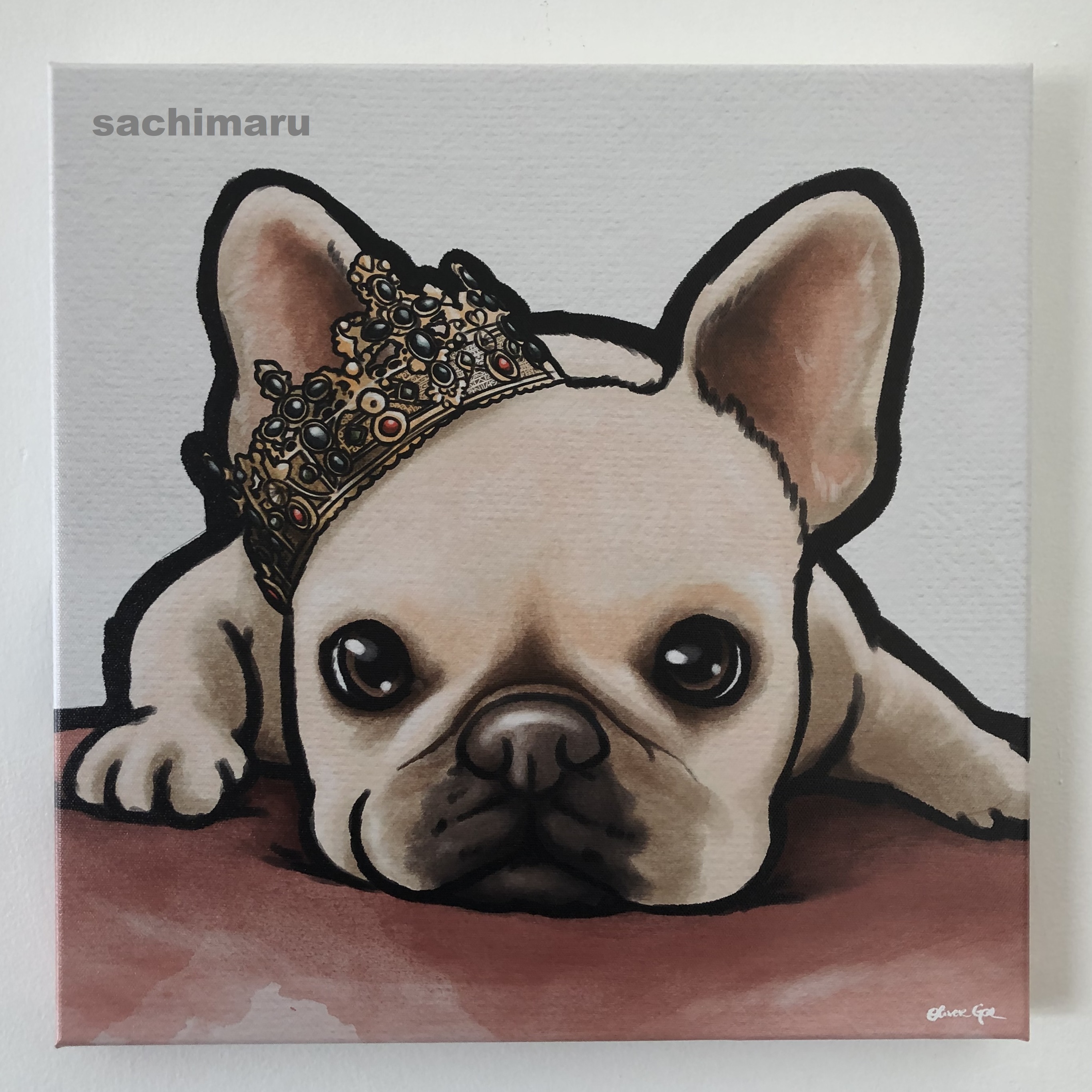 速達発送☆Oliver Gal☆ Frenchie☆キャンバス 41x41cm