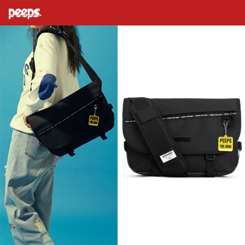 ★2021SS新作★PEEPS★ENJOY THE RIDE MESSENGER BAG_ブラック