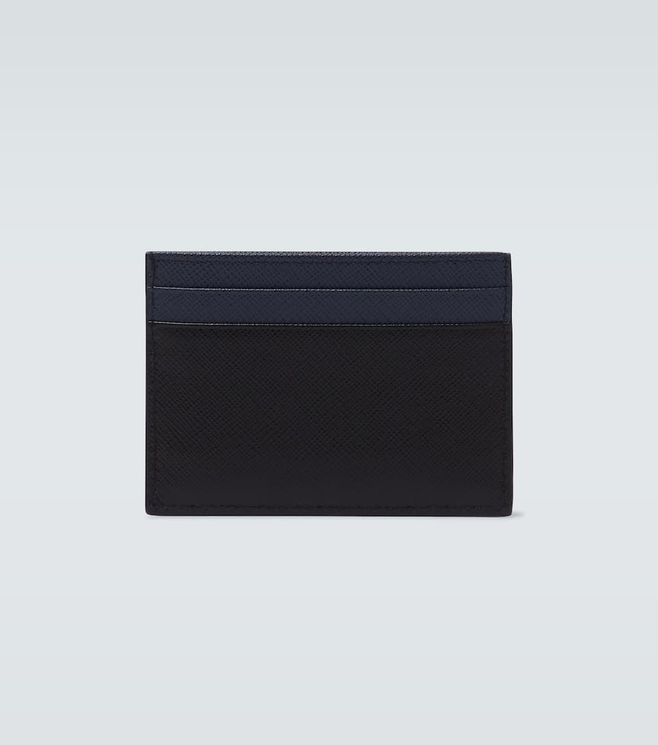 PRADA カードケース・名刺入れ PRADA Saffiano レザー カードケース ブラック ネイビー(3)