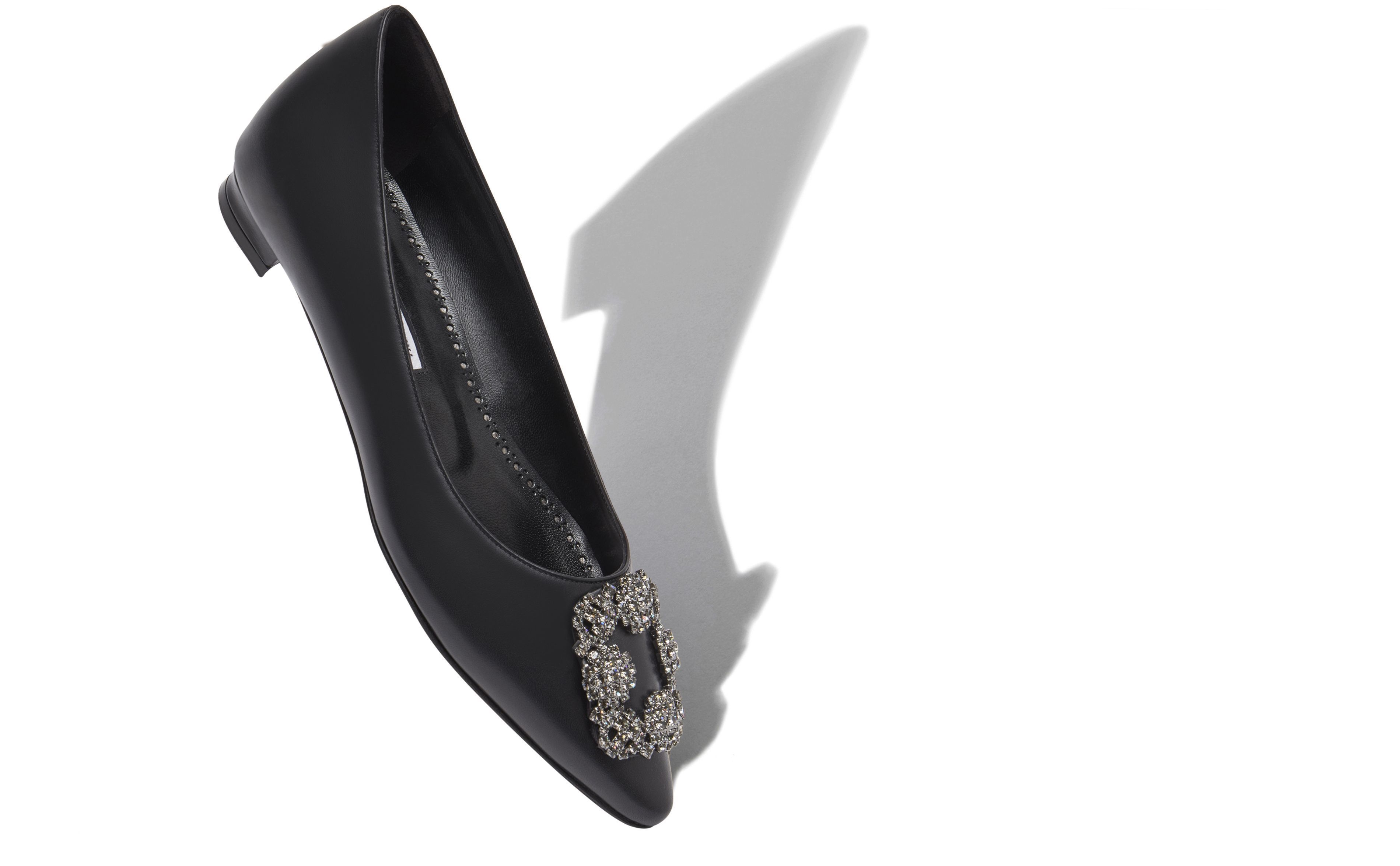 【MANOLO BLAHNIK】ハンギシ カーフレザー製フラットシューズ