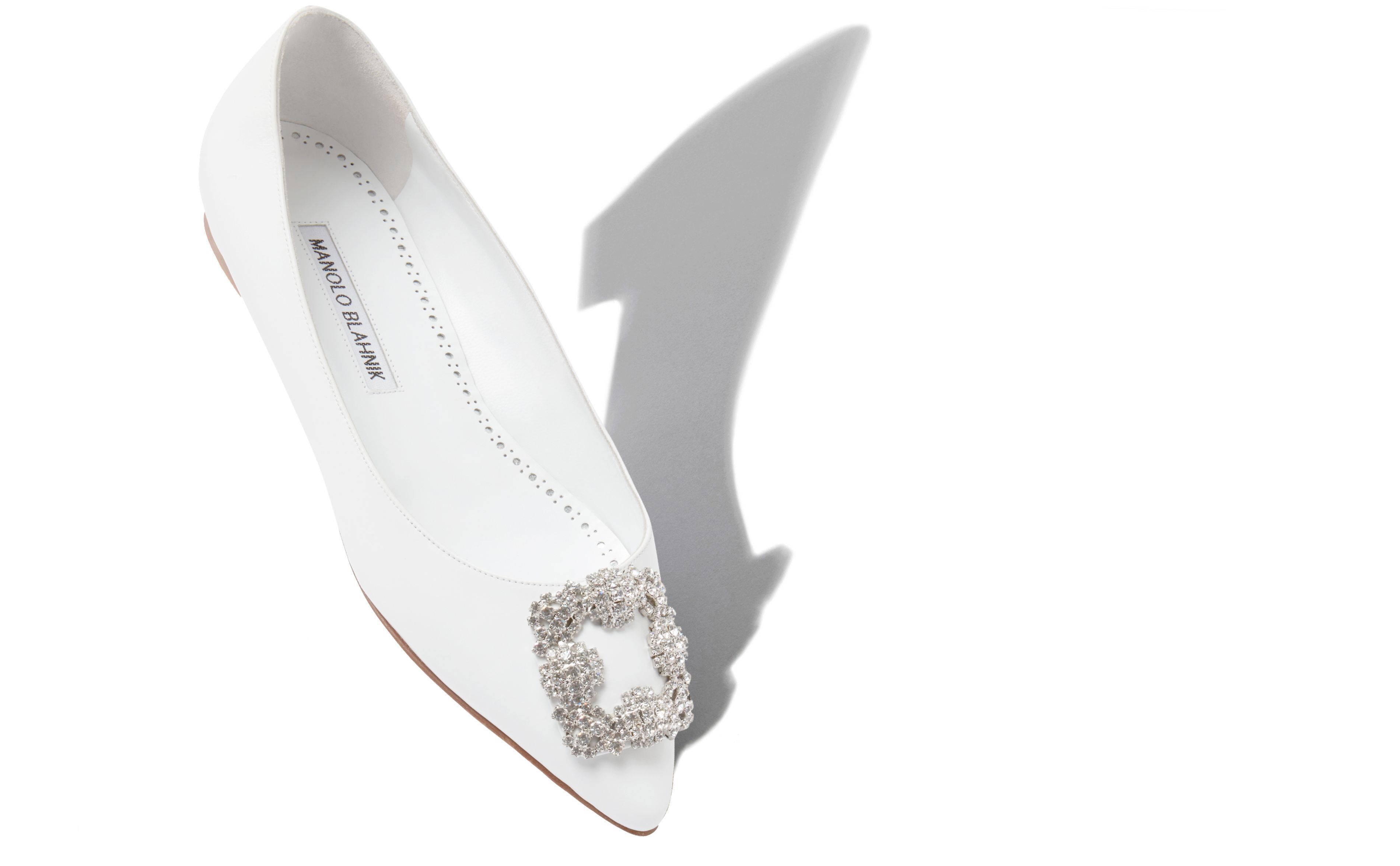 【MANOLO BLAHNIK】ハンギシ カーフレザー製フラットシューズ