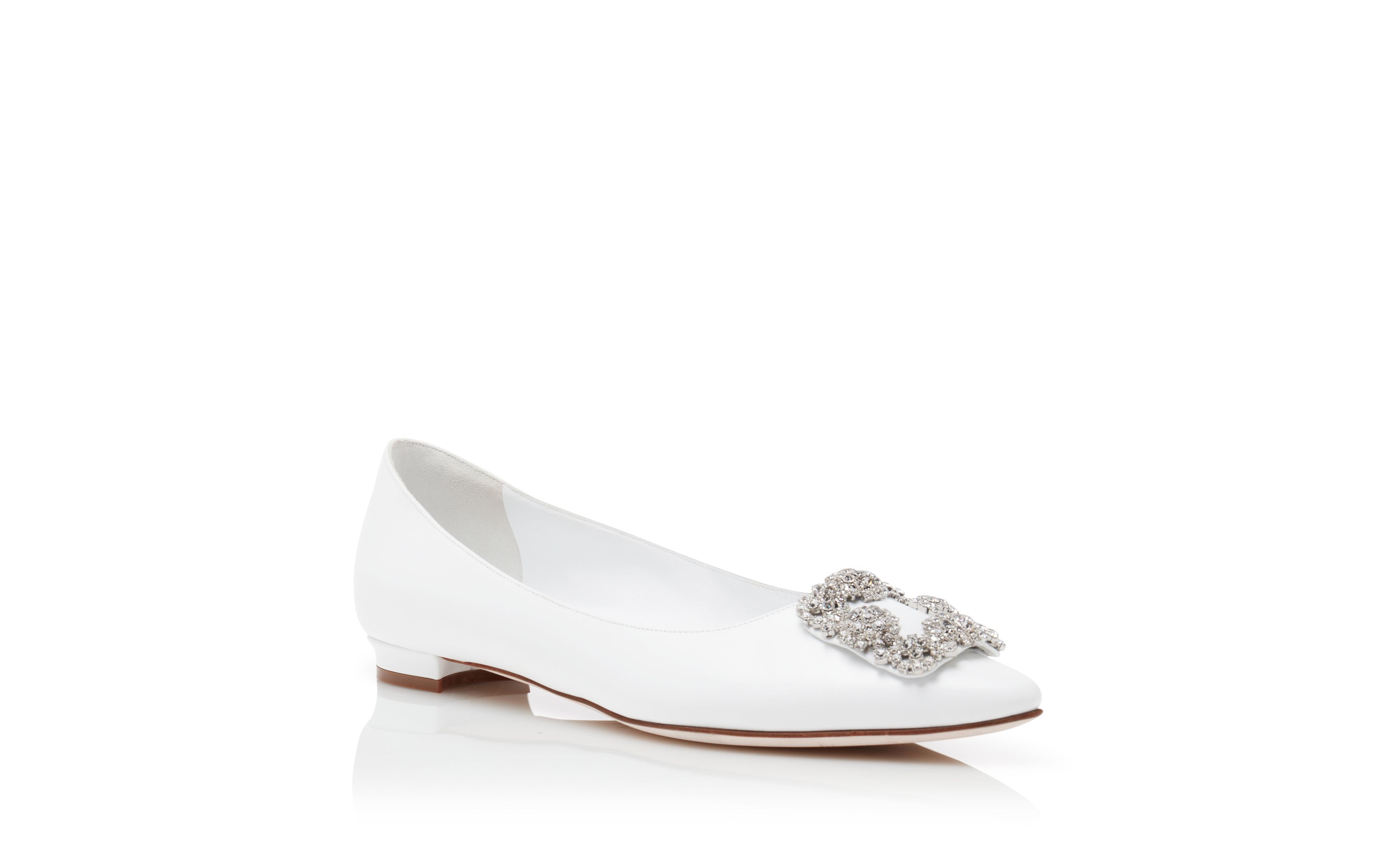 【MANOLO BLAHNIK】ハンギシ カーフレザー製フラットシューズ