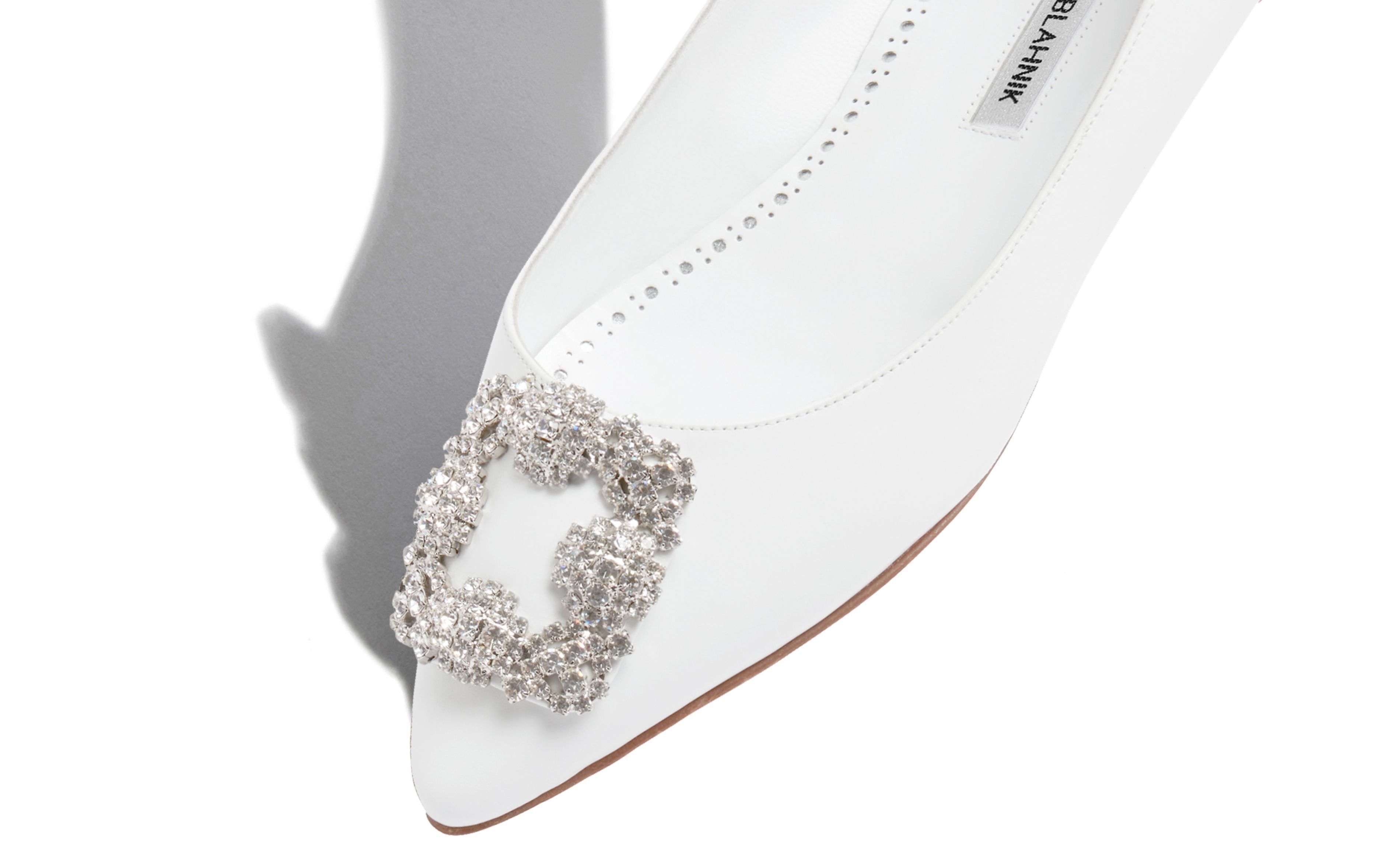 【MANOLO BLAHNIK】ハンギシ カーフレザー製フラットシューズ