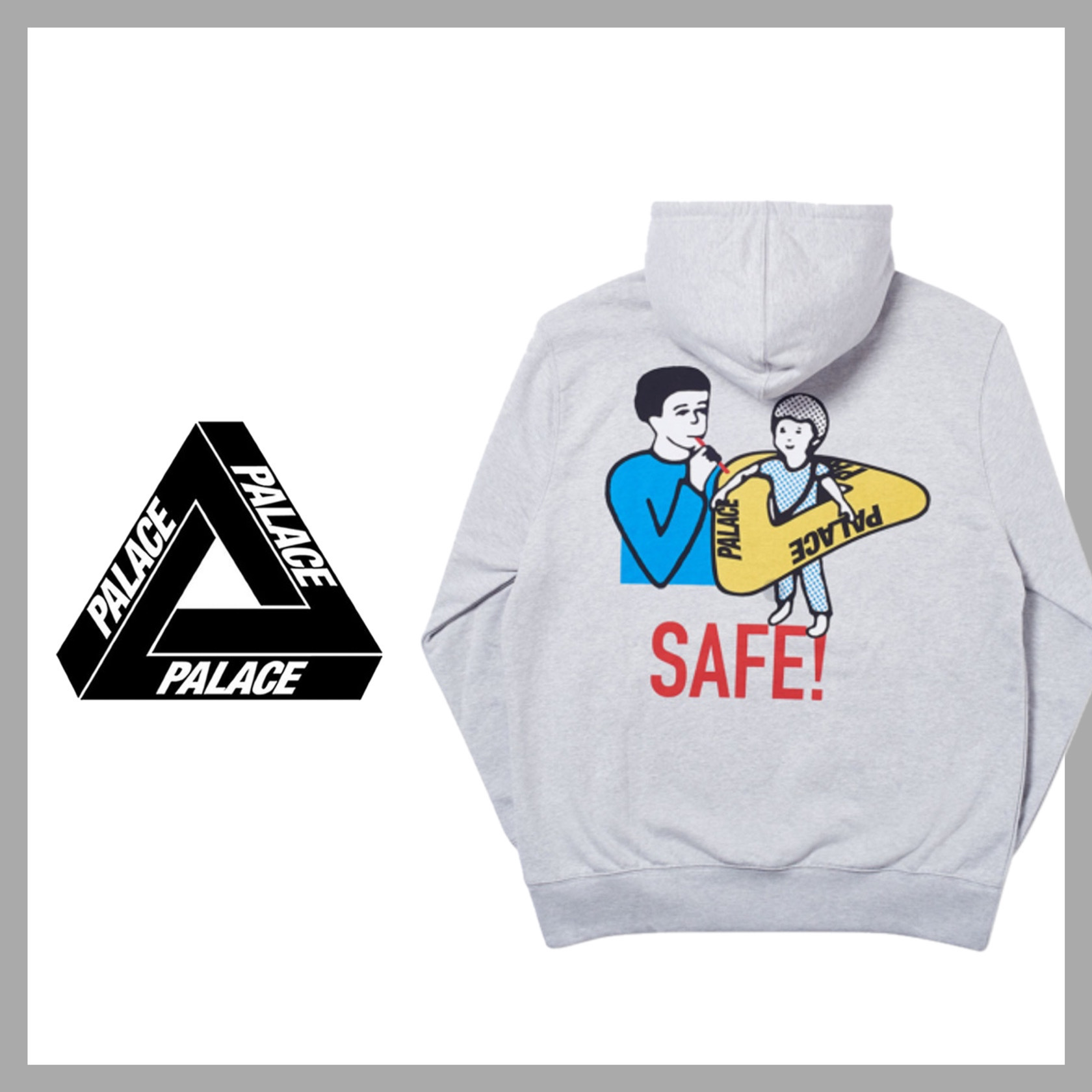 Palace Safe T スウェット パーカー グレー