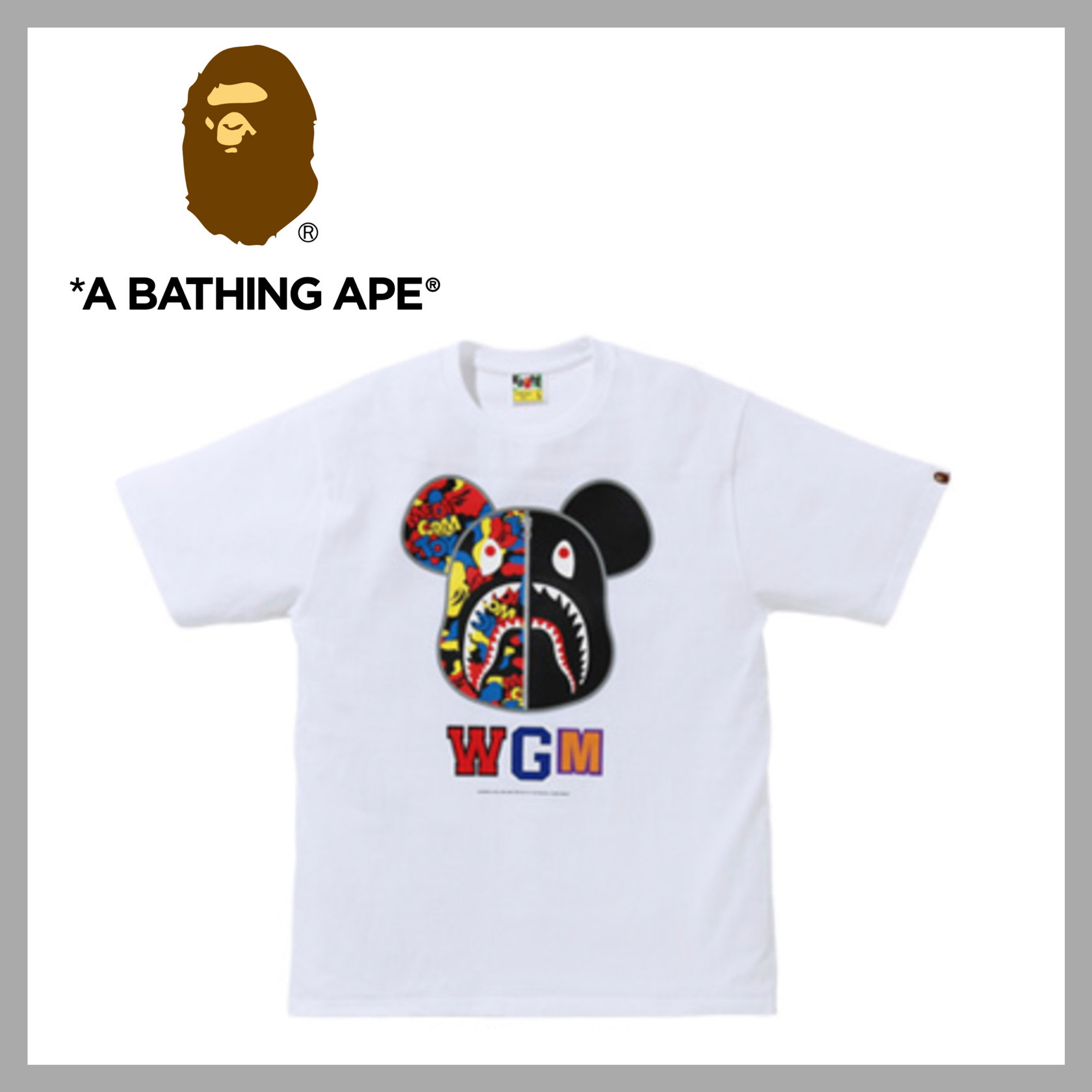BAPE x Medicom Toy カモ ベア Tシャツ ホワイト