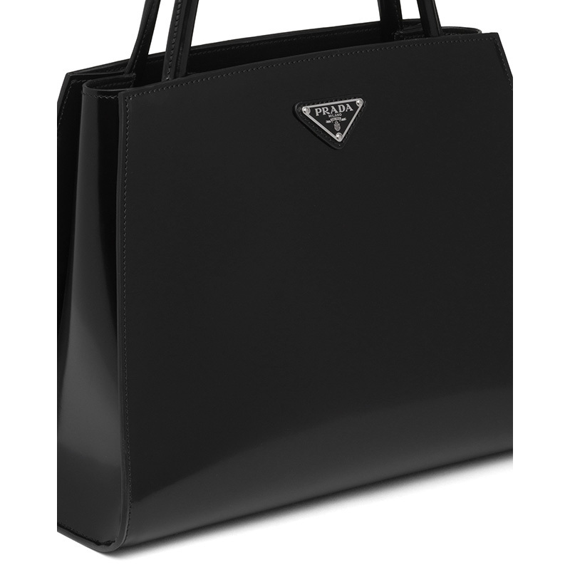 ◇PRADA 20AW 最新◇ブラッシュドレザーハンドバッグ◇Black (PRADA ...