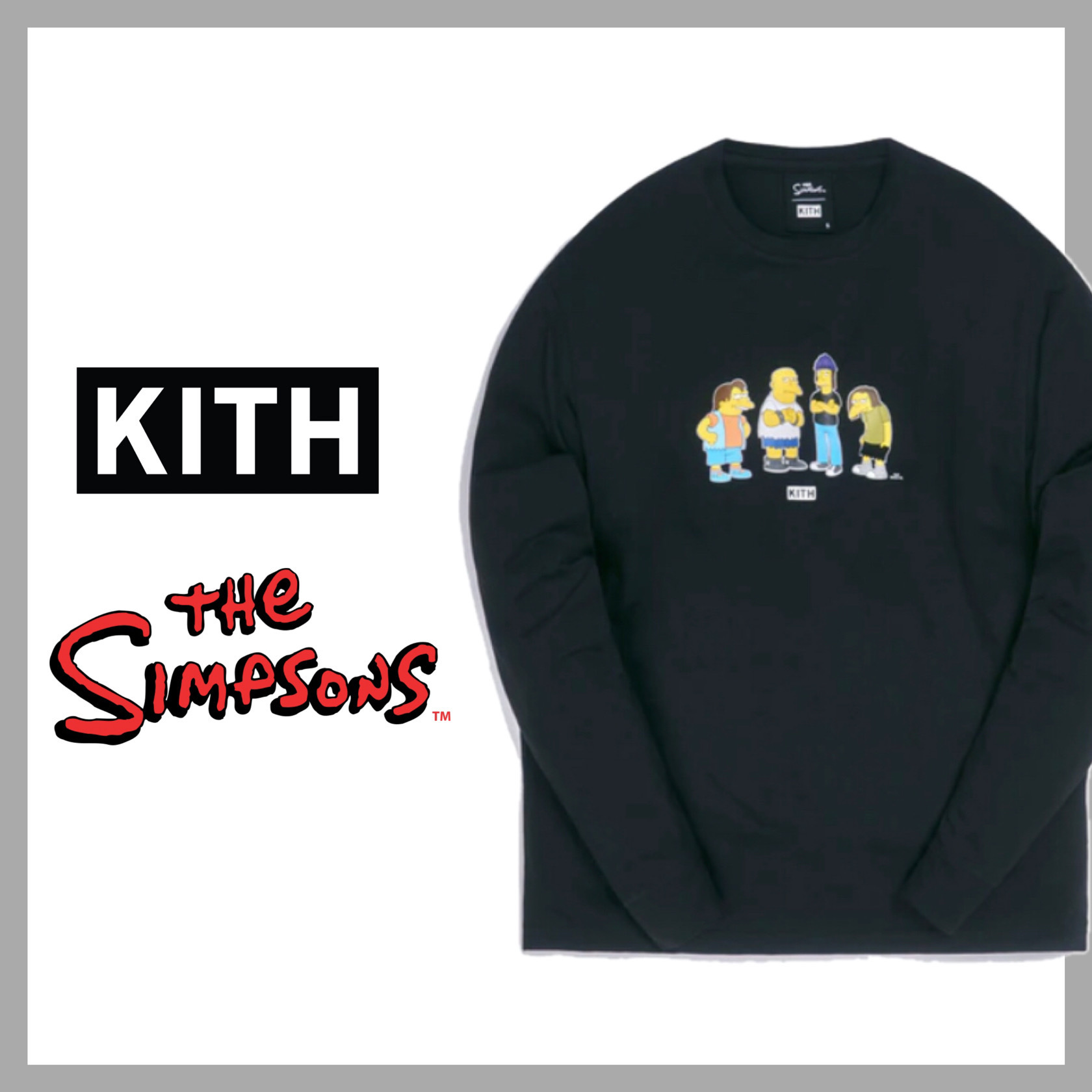 Kith x The Simpsons Bullies ロンT Tシャツ ブラック