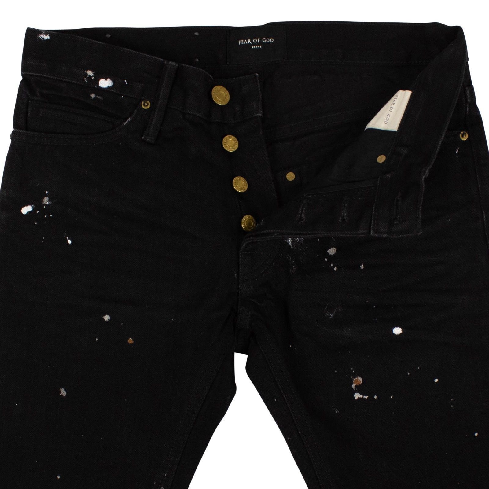 フィアオブゴッド ペイント加工 スキニーデニムパンツ ブラック (FEAR