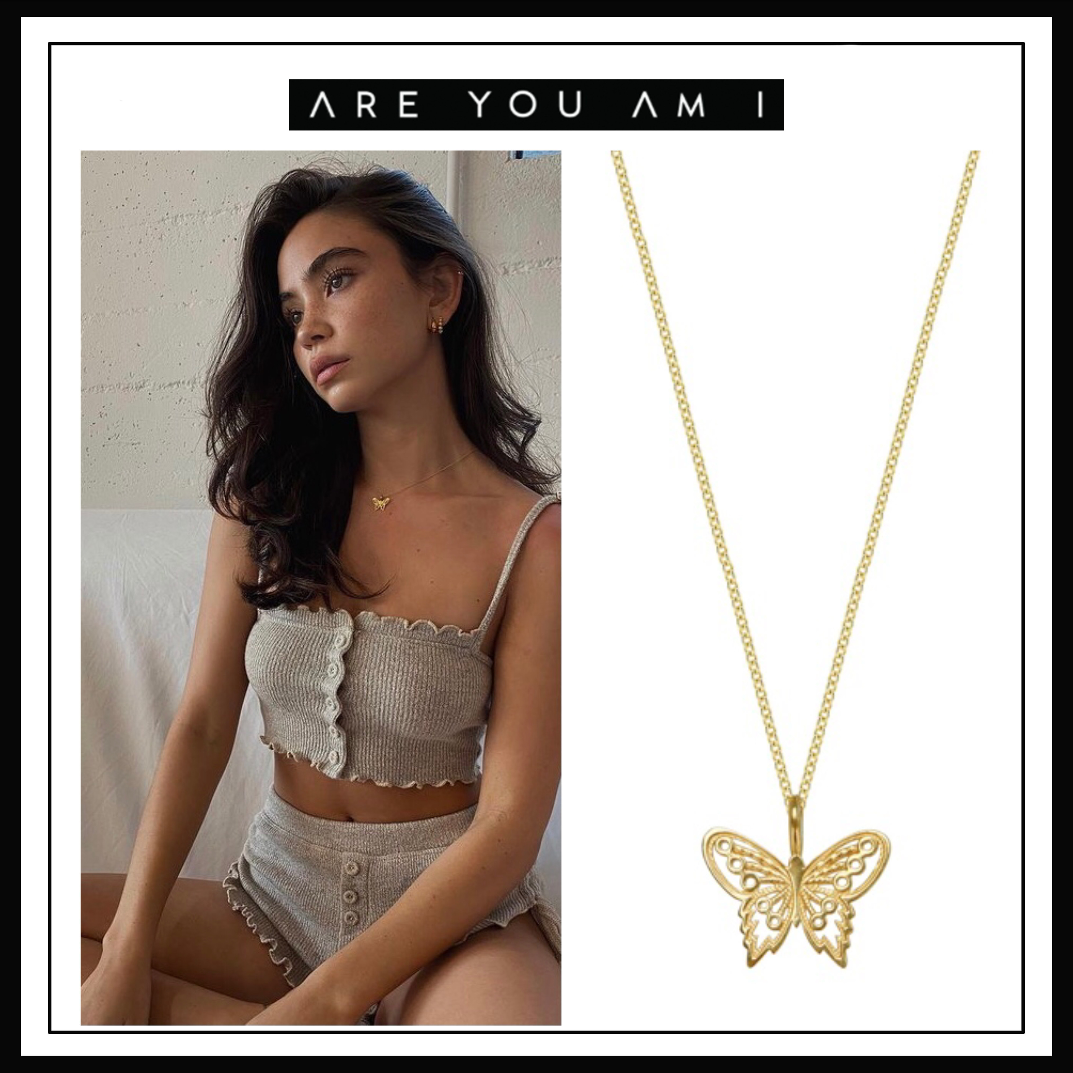 【モデル御用達】ARE YOU AM I Lolo 蝶々ネックレス 14K gold