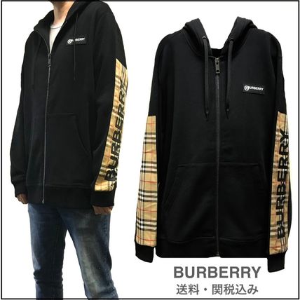 VIP価格★Burberry★メンズスウェットフーディ/ロゴプリント【BUYMA】