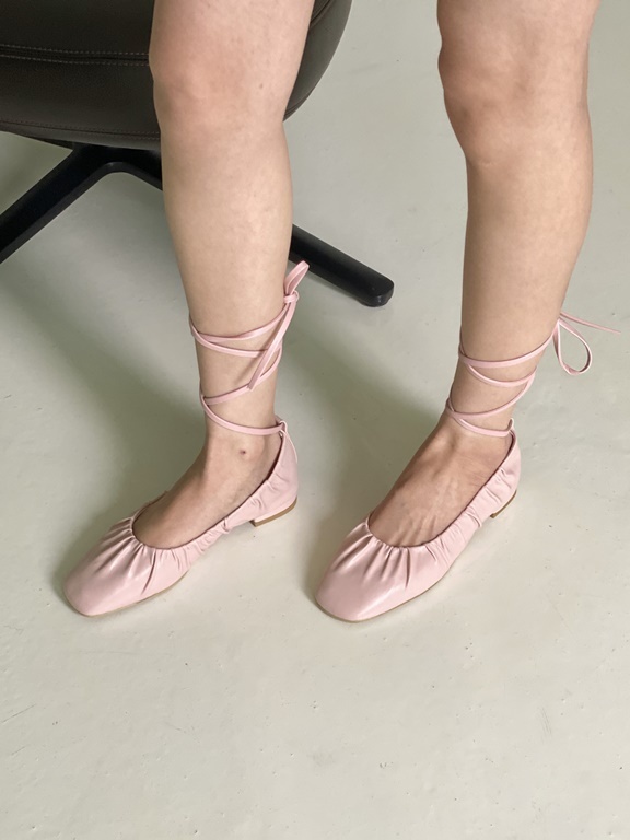 パンプス 4color★脱着可能なレースアップ★プリーツが美しい パンプス105(15)