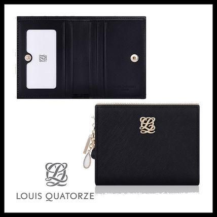 Shop Louis Quatorze 2021 SS Plain Leather Folding Wallet Logo