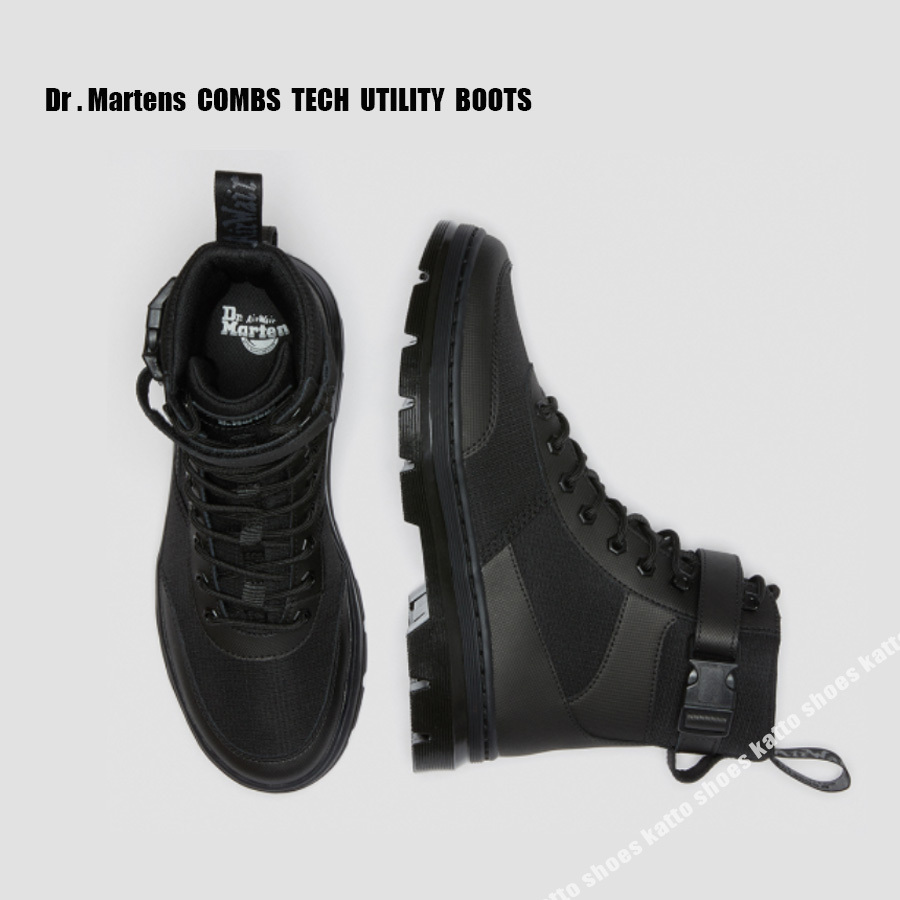Dr Martens★COMBS TECH UTILITY BOOTS BLACK★バックル★兼用