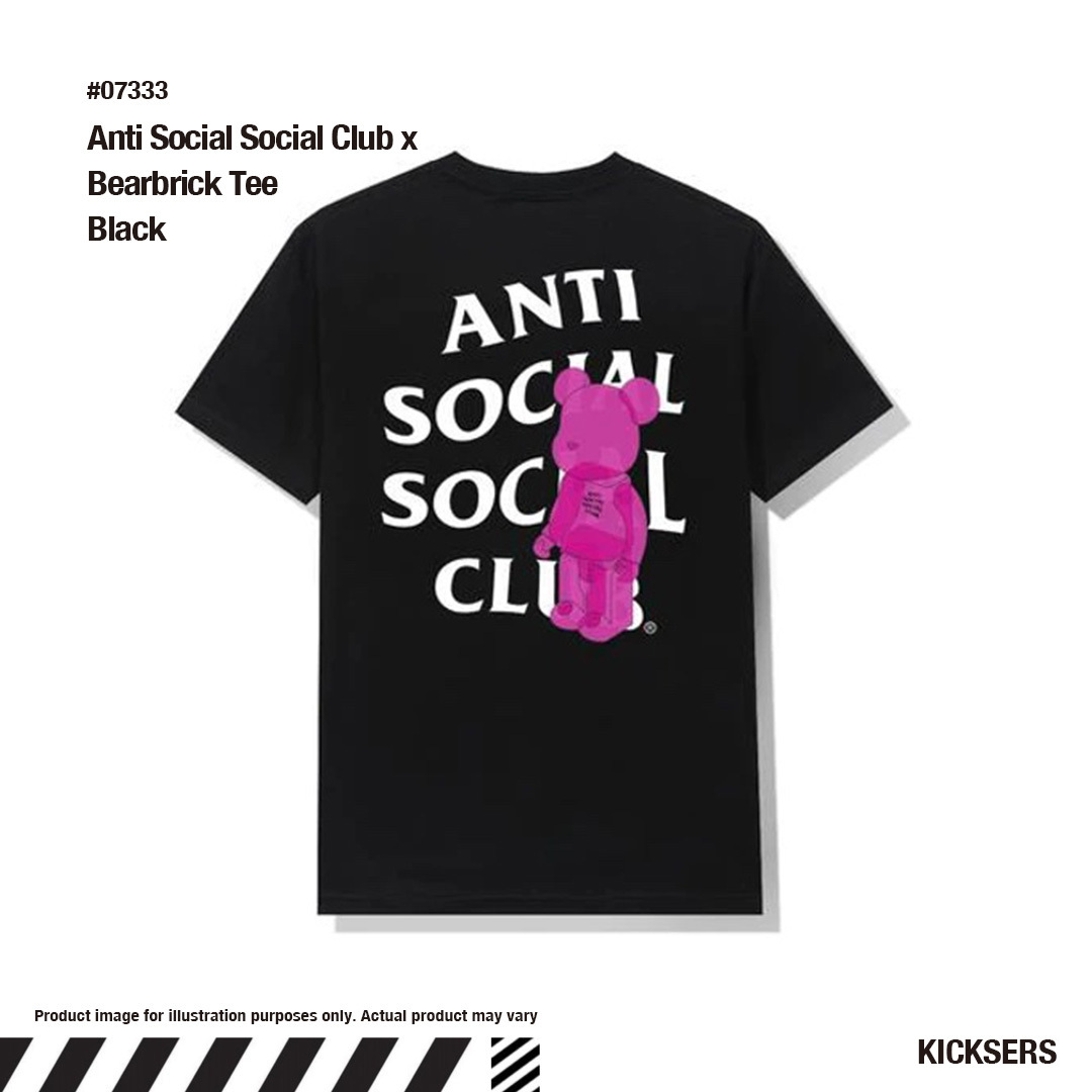 人気話題！Anti Social Social Club x Bearbrick Tee Black