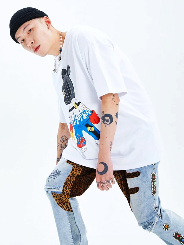 MAISON EMERALD Tシャツ・カットソー MAISON EMERALD メゾンエメラルド MASKED MICKEY 半袖 Tシャツ(8)
