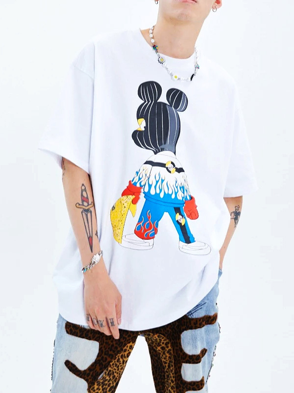 MAISON EMERALD Tシャツ・カットソー MAISON EMERALD メゾンエメラルド MASKED MICKEY 半袖 Tシャツ(9)