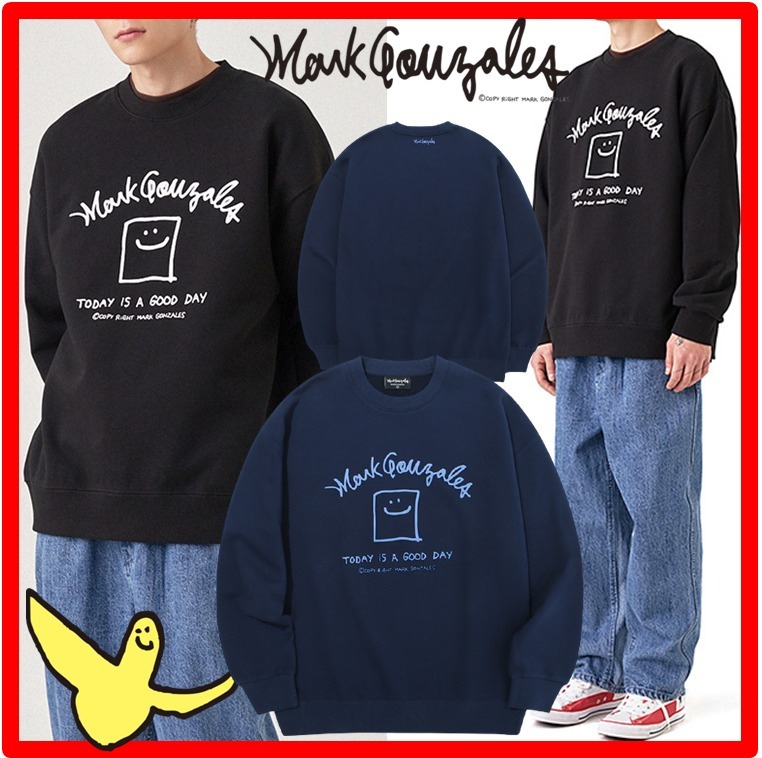 ★人気★【Mark Gonzales】★SMILE ARCH LOGO CREW NEC.K★