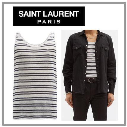 Saint Laurent Tanks Stripes Street Style Luxury Tanks