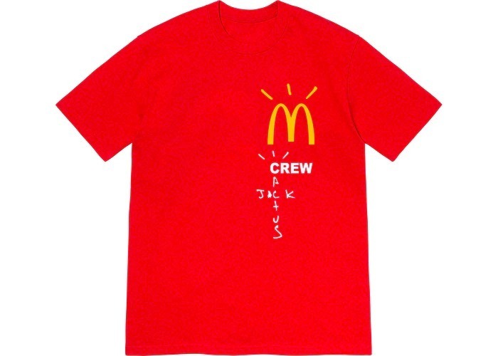 送料関税込み Travis Scott x McDonald's Crew Ｔシャツ Red