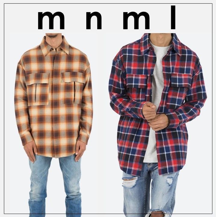 新作*春服先取り☆MNML/チェック柄カーゴシャツ/関税送料無料 シャツ 新作*春服先取り☆MNML/チェック柄カーゴシャツ/関税送料無料 シャツ