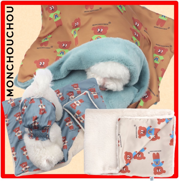 ☆韓国の人気☆【MONCHOUCHOU】☆DUMB Bear Fur Blanke.t☆