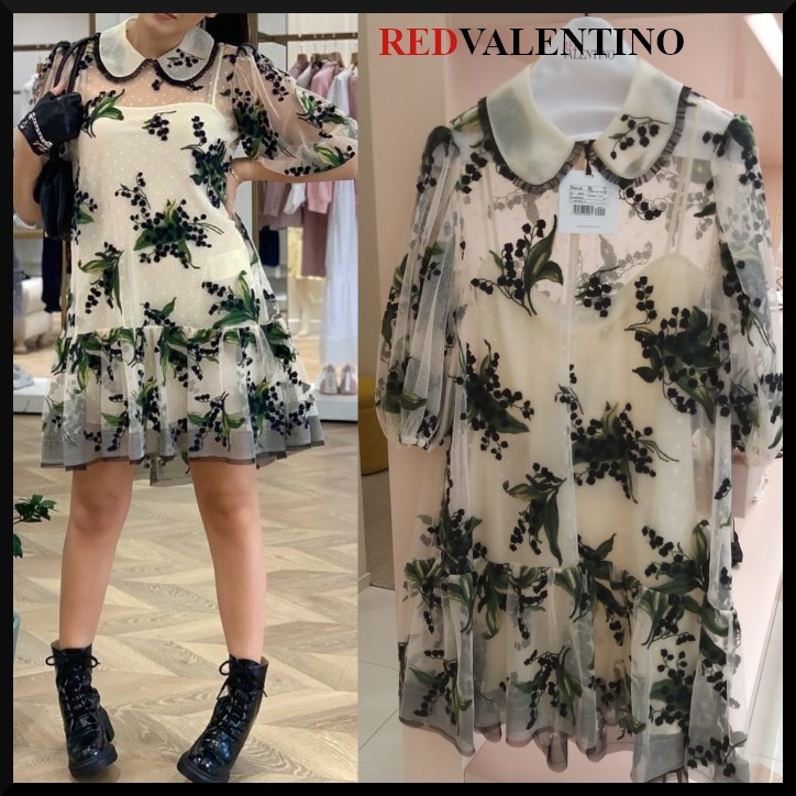 ドラマ使用スズラン柄】RED VALENTINO チュールドレスMAY LILY