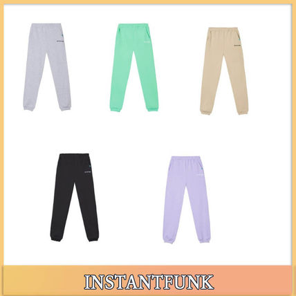 INSTANTFUNK More Pants Unisex Street Style Cotton Logo Pants