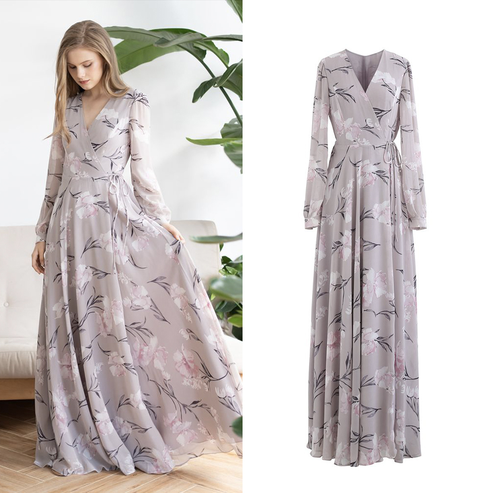 CHICWISH★ラベンダーシフォンマキシワンピース☆
