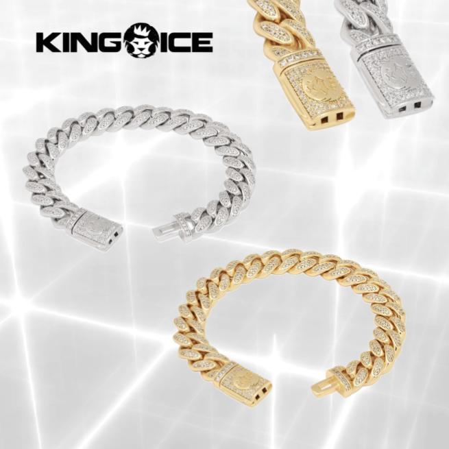 King Ice 12MM ICED MIAMI CUBAN BRACELET (2色)☆国発