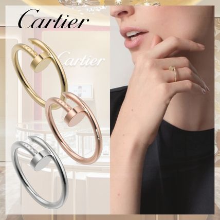 Cartier Rings Unisex Plain 18K Gold Rings