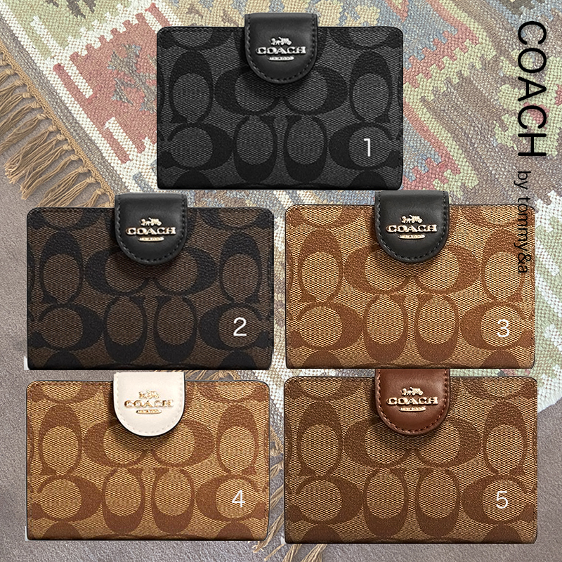 人気商品★COACH Medium Corner Zip Wallet In Signature Canvas