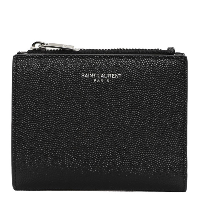 Saint Laurent 21SS Pebble Leather 二つ折り財布_BLACK