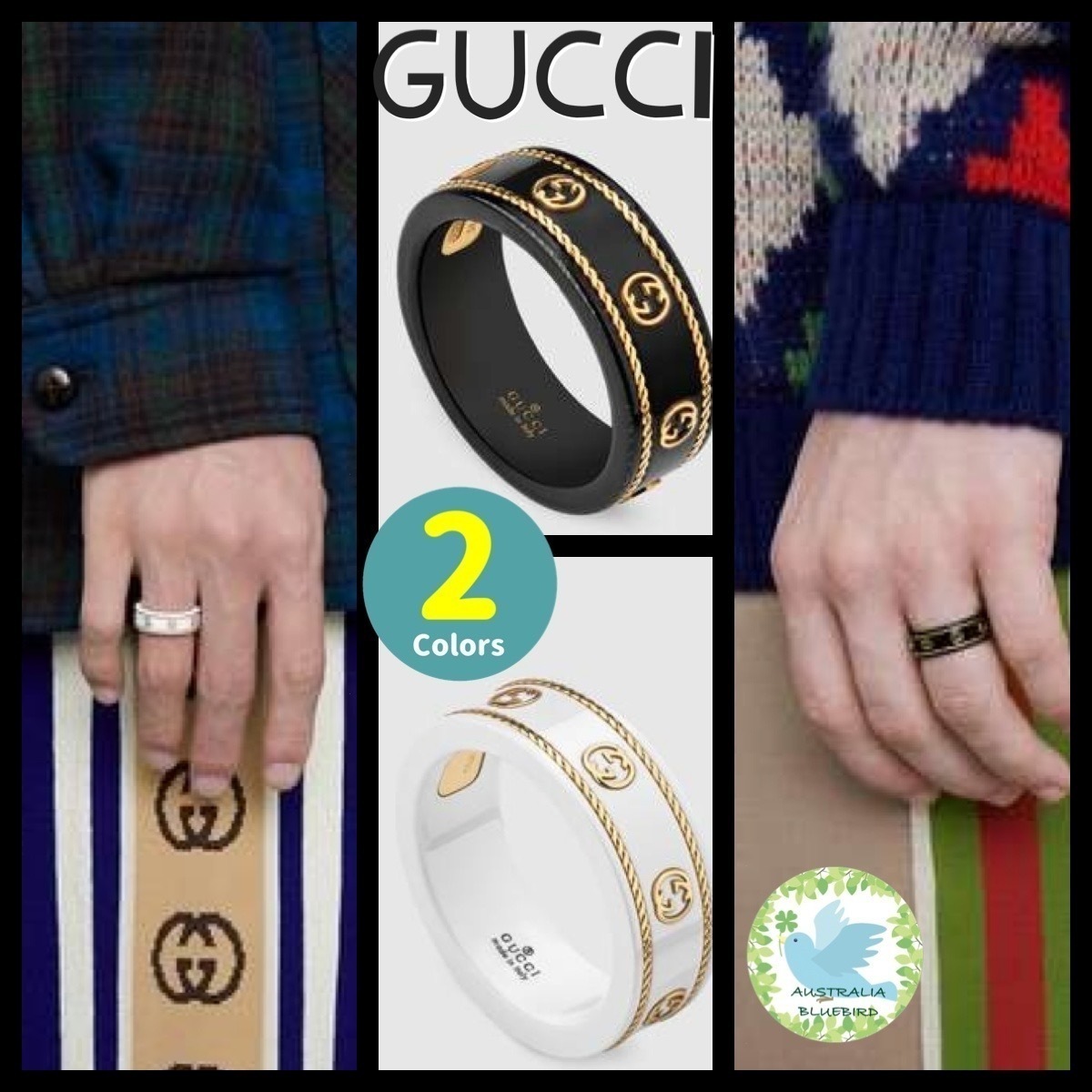 ★GUCCI★アイコン イエローゴールド インターロッキングGリング