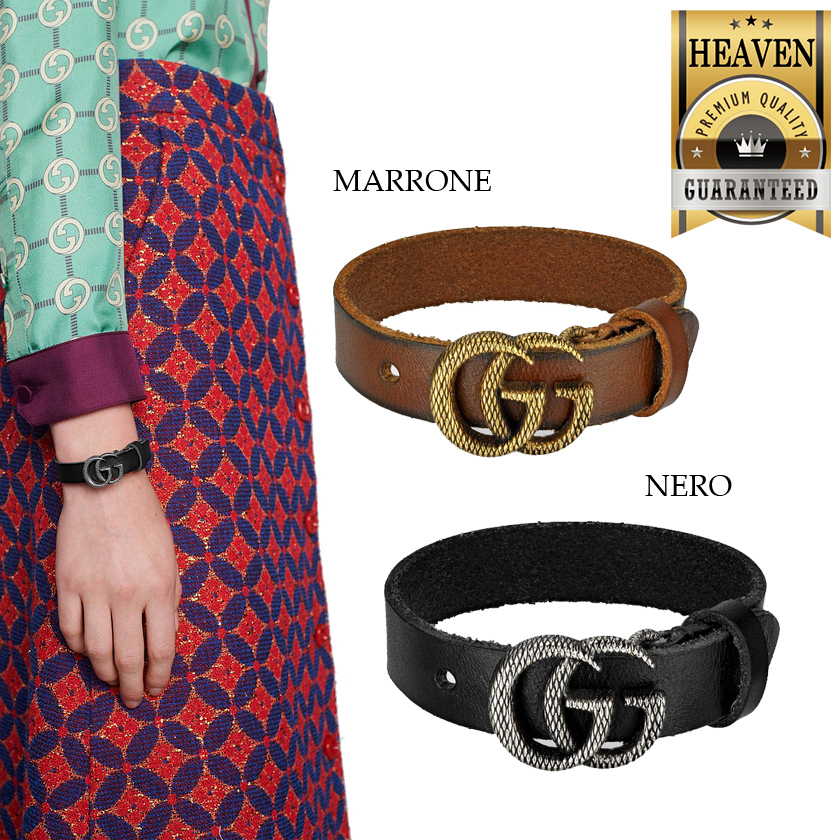 累積売上総額第１位【GUCCI★グッチ】DOUBLE G LEATHER BRACELET