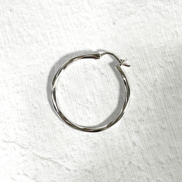 国内発送 マリアブラック ピアス Francisca 30 hoop Silver 片耳