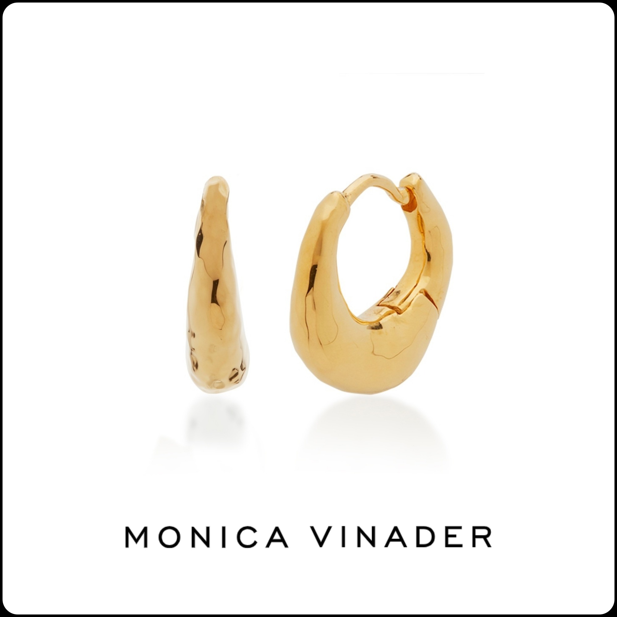 【MONICA VINADER】18Kゴールドヴェルメイユ Deia ハギー ピアス