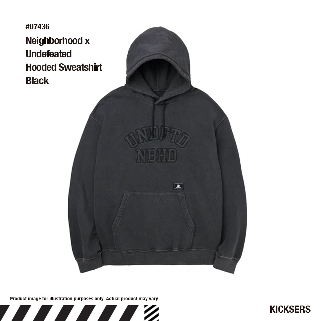 人気話題！Neighborhood x Undefeated Hooded Sweatshirt Black