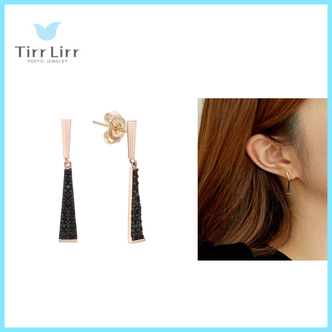 ☆Tirr Lirr （ティールリール)☆Black Oblique Earrings ピアス