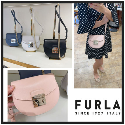 FURLA Shoulder Bags Casual Style 2WAY Plain Leather Party Style Elegant Style