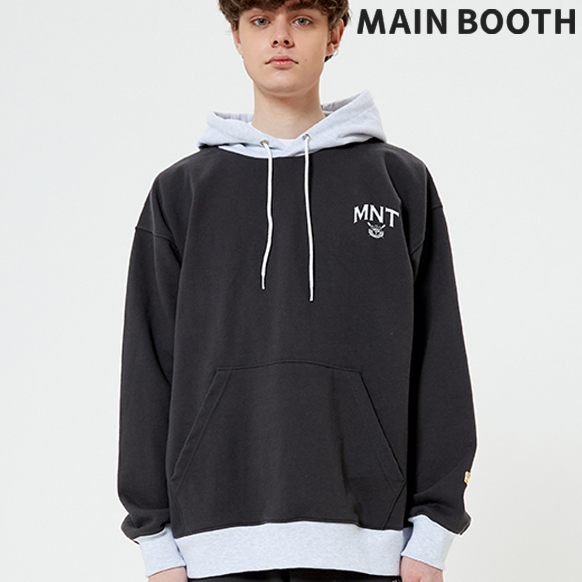 ★MAINBOOTH★Univ. Mix Heavy Hoody(CHARCOAL)★正規品/送料込