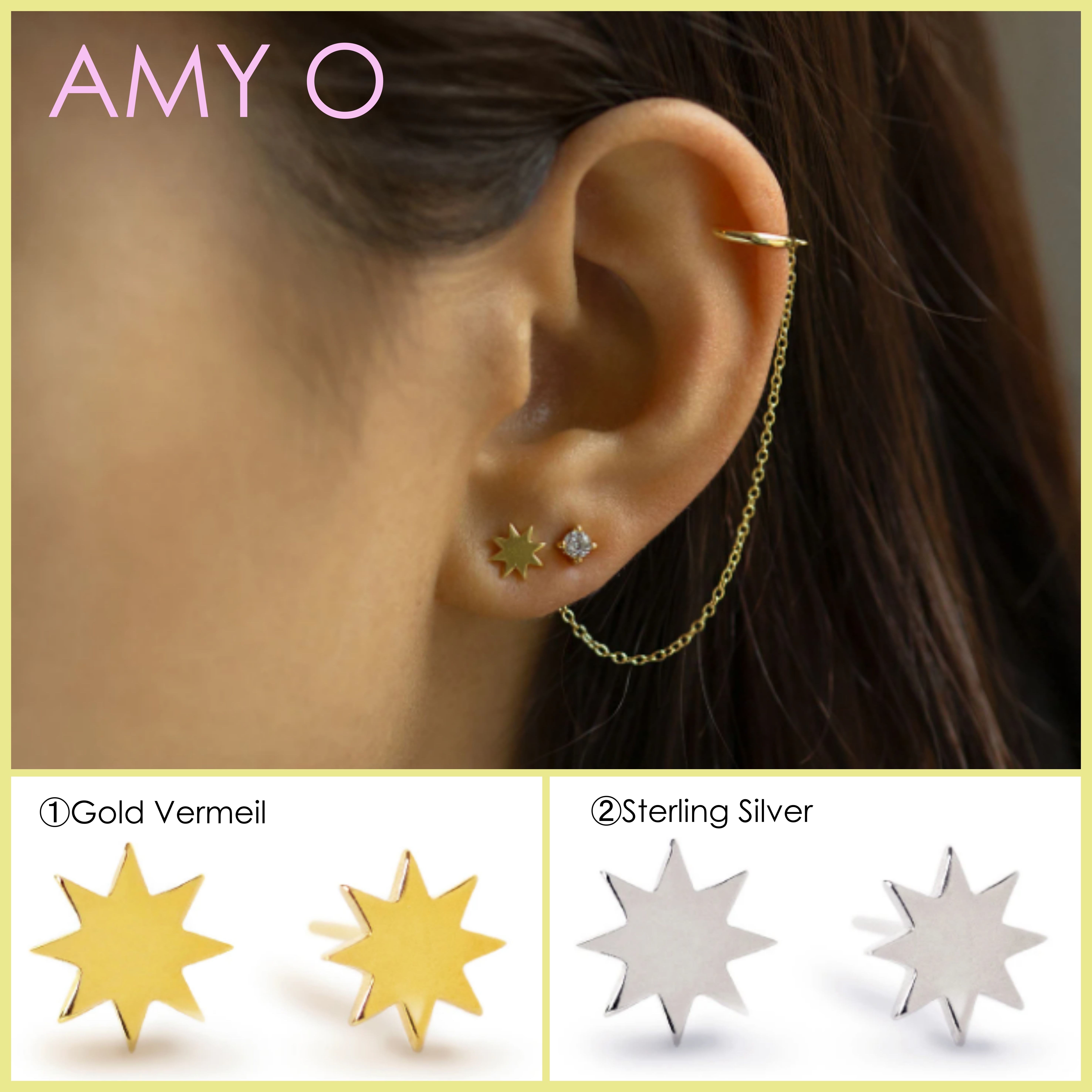 送料関税込【AMY O】Sun Ray Studs ☆ ピアス ☆ 国内発送 ♪