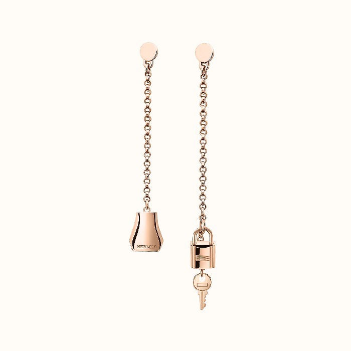 HERMES エルメス《Kelly Clochette》ピンクゴールド ピアス