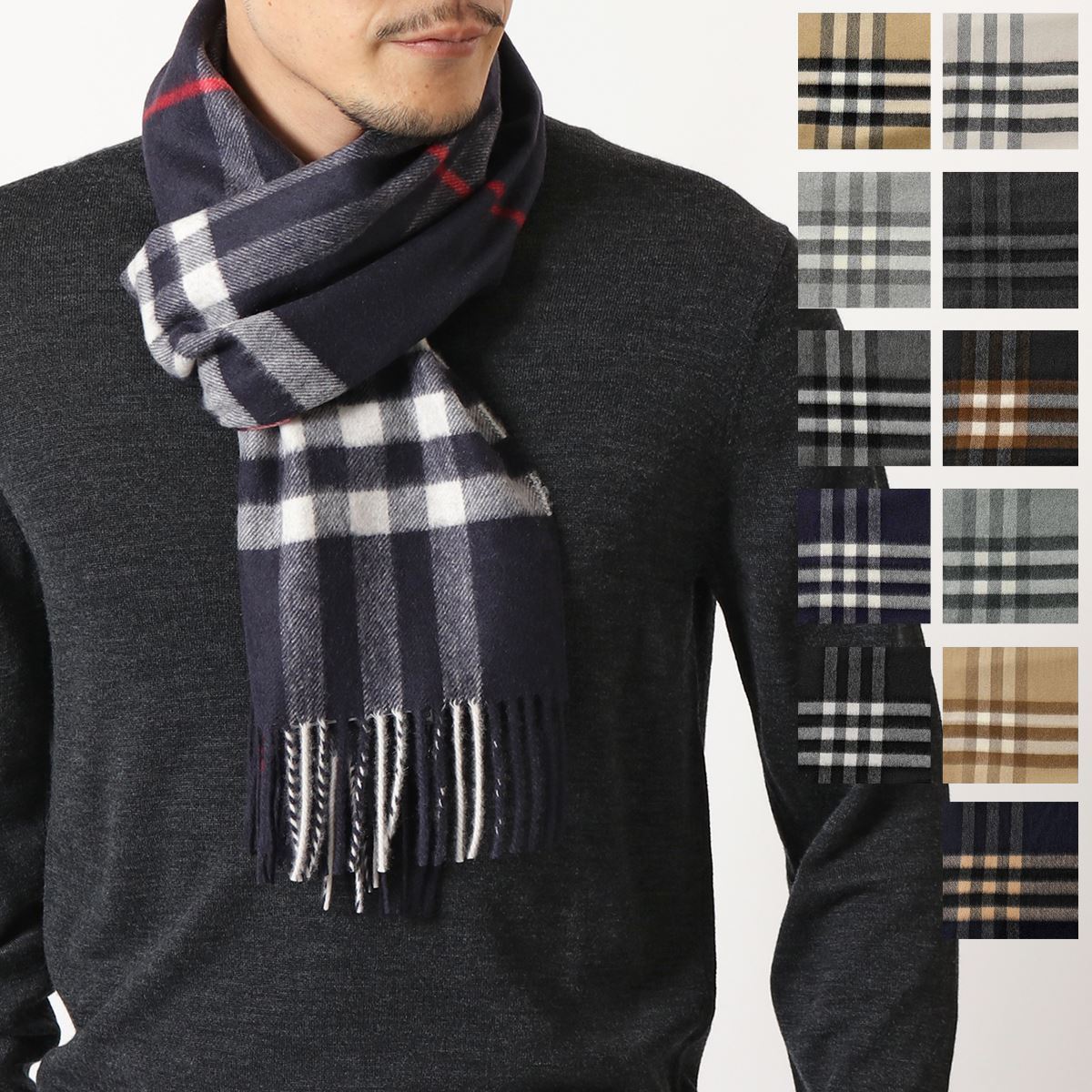 新素材新作 カシミヤ SCARF CASHMERE CHECK GIANT マフラー BURBERRY