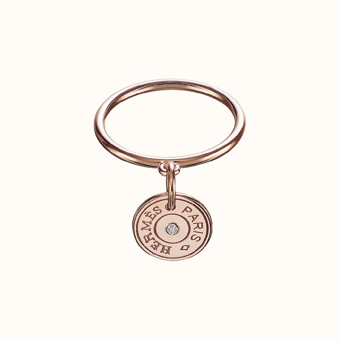 HERMES エルメス《Gambade》ピンクゴールド ダイヤモンド リング