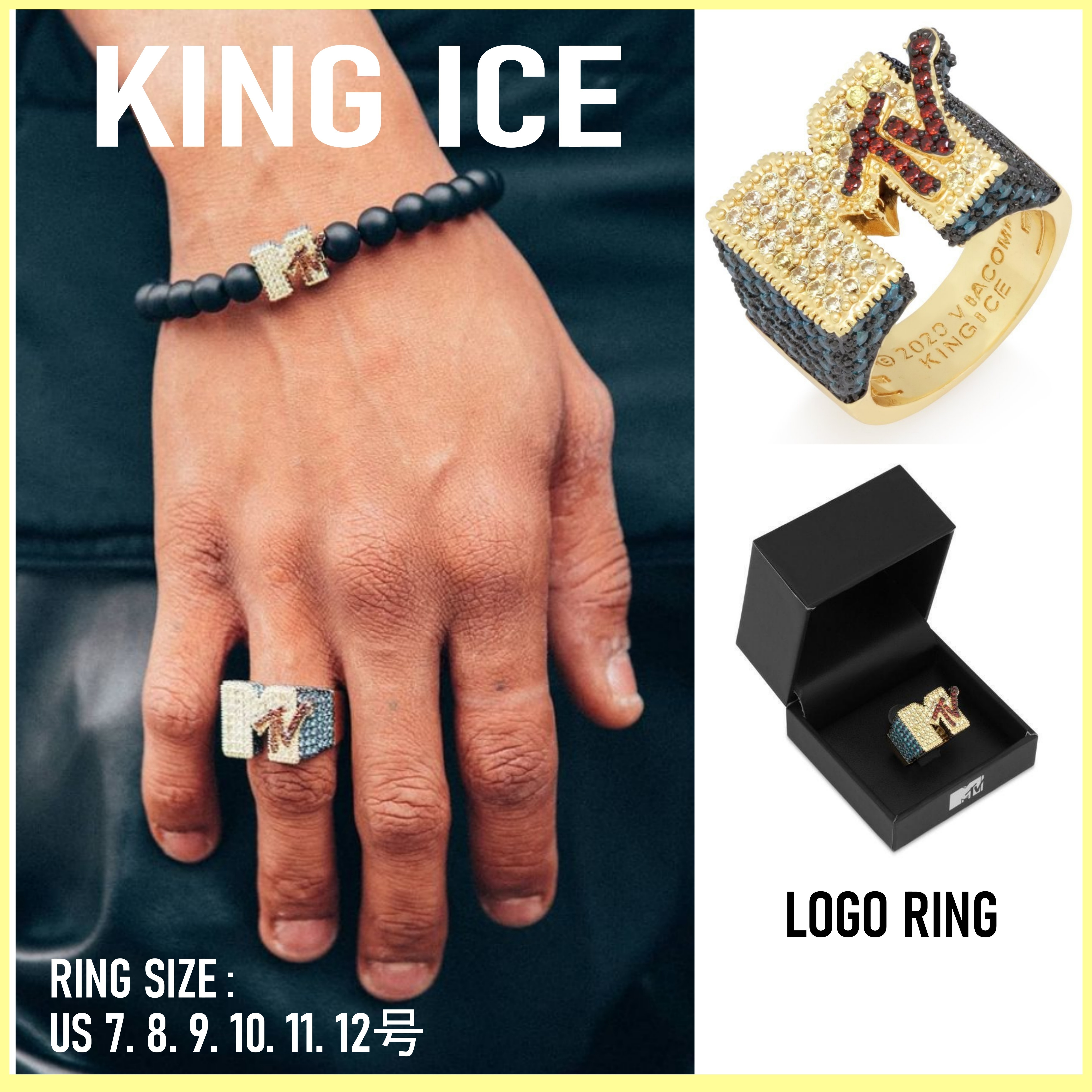 送料関税込【MTV x KING ICE】LOGO RING ♪MTVロゴ♪ 国内発送☆